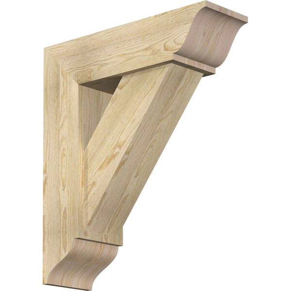 Ekena Millwork Traditional Traditional Rough Sawn Bracket w/ Offset Brace, Douglas Fir, 8"W x 26"D x 30"H BKT0806X26X30TRA01RDF - main